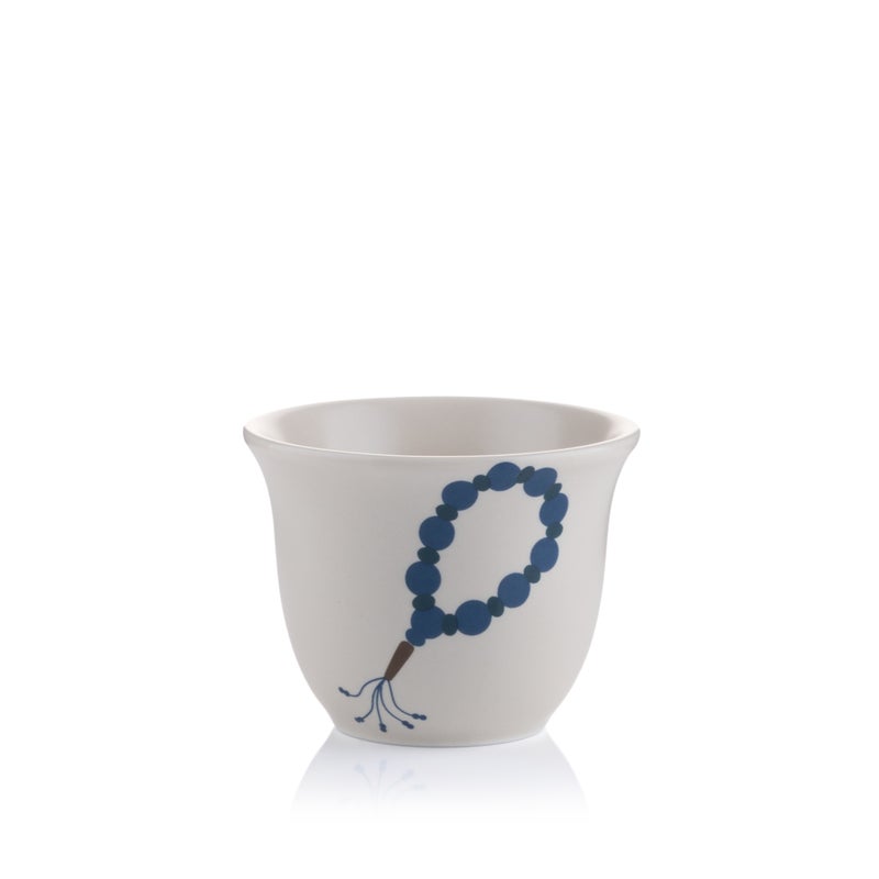 Blends Beige Coffee Cups Set with Blue Beads Pattern - Image 5